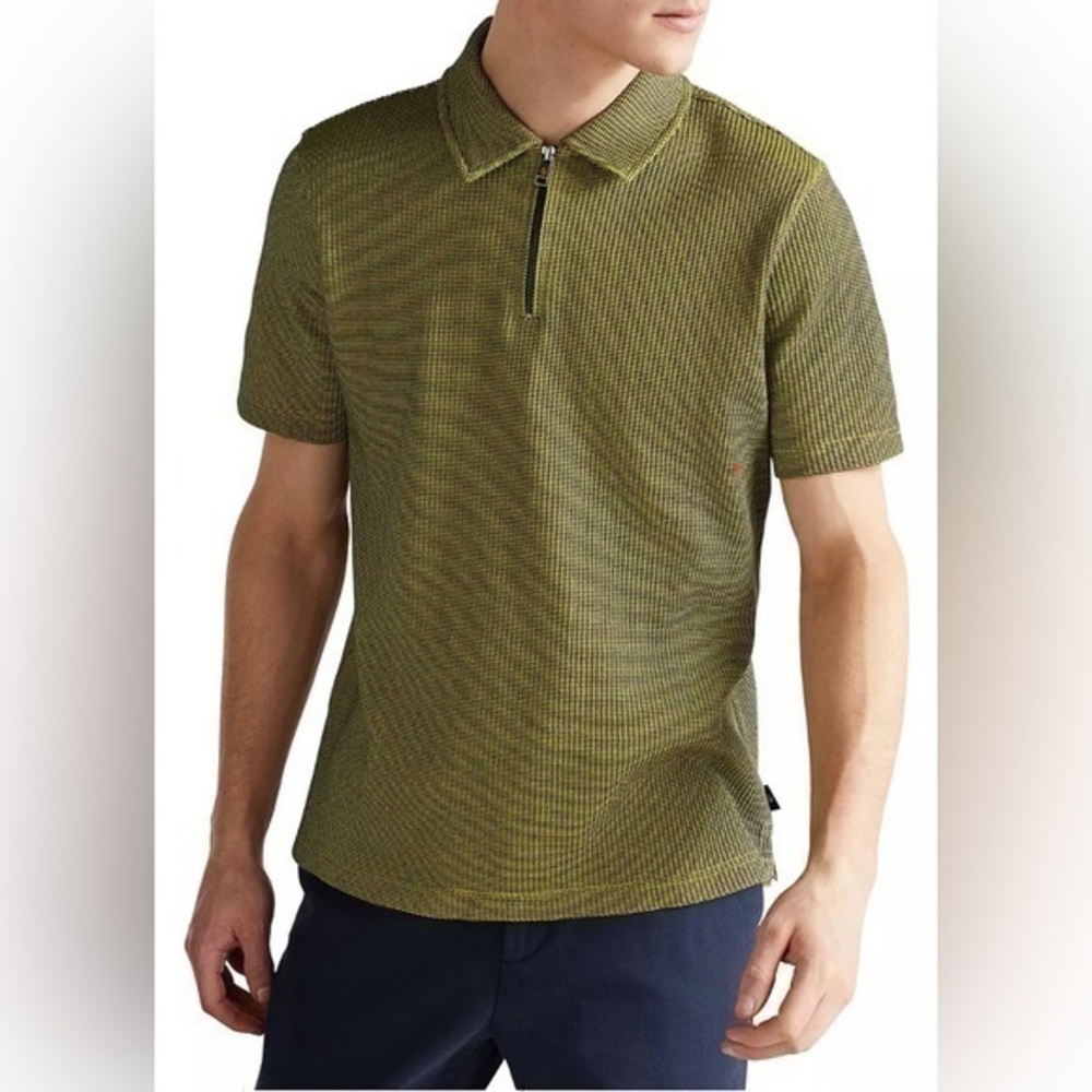 TED BAKER
Backley Textured Zip Polo Shirt Size 4